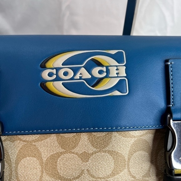 COACH Track Crossbody Bag In Colorblock Signature Canvas With Coach Stamp - Picture 6 of 14